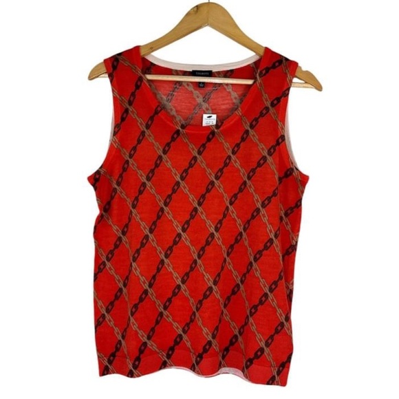 NEW Talbots Merino Wool Charming Shell Chain Links Crew Neck Sleeveless Size L - Picture 3 of 7